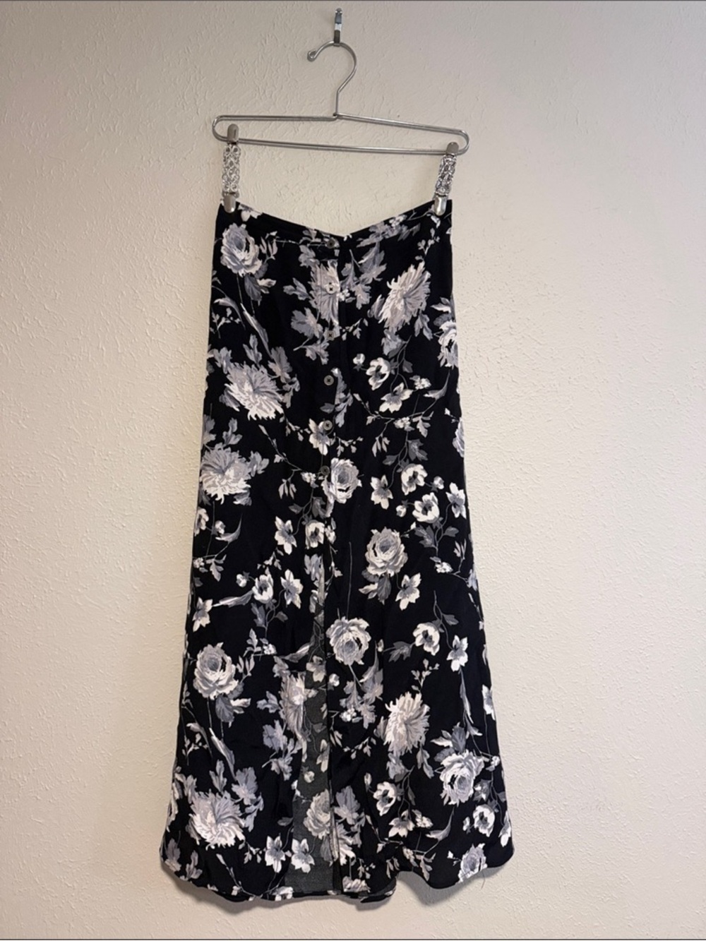 wild fable Black and White Floral Midi Dress